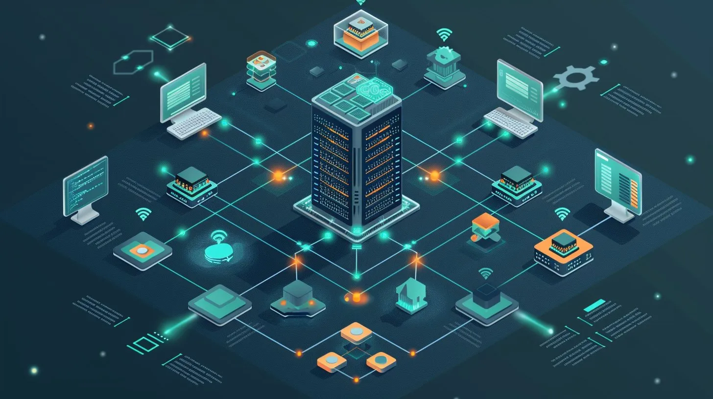 Isometrische Enterprise-AI-Routing-Architektur — LiteLLM Gateway mit Modell-Lanes und Qdrant/Postgres